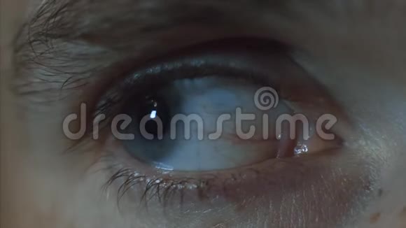 人眼睛特写录像人眼特写紧张动作瞳孔环顾四周视频的预览图