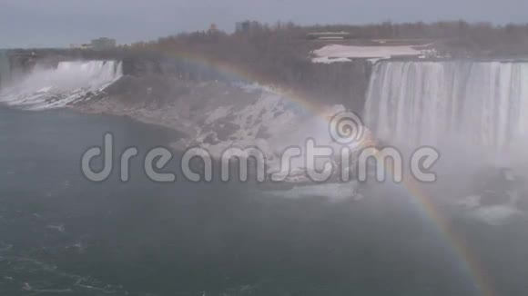 在尼亚加拉瀑布的拐角处彩虹视频的预览图