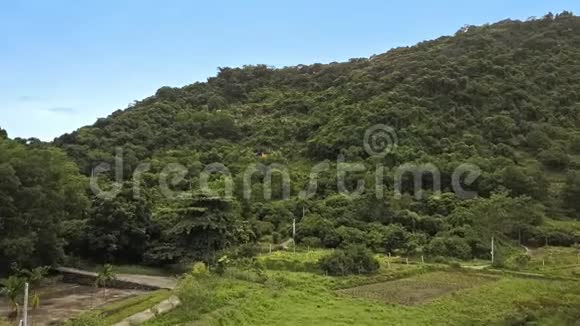 钻牛角尖穿过草甸到山坡视频的预览图