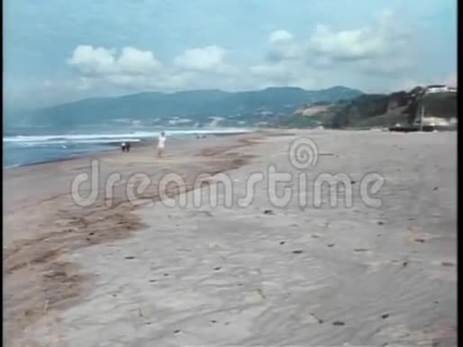 在海滩上奔跑的人视频的预览图