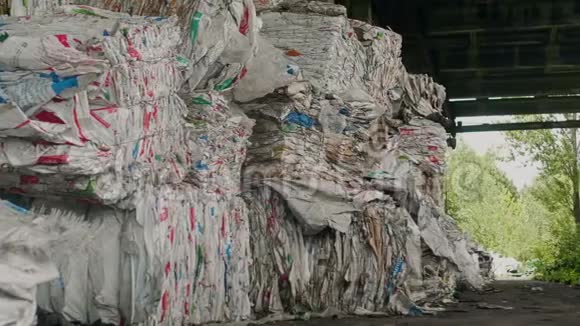 回收公司包装的聚乙烯垃圾视频的预览图