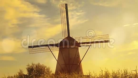 荷兰的传统风车联合国教科文组织世界遗产视频的预览图