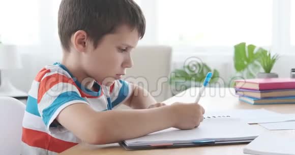 男孩在书上做作业视频的预览图