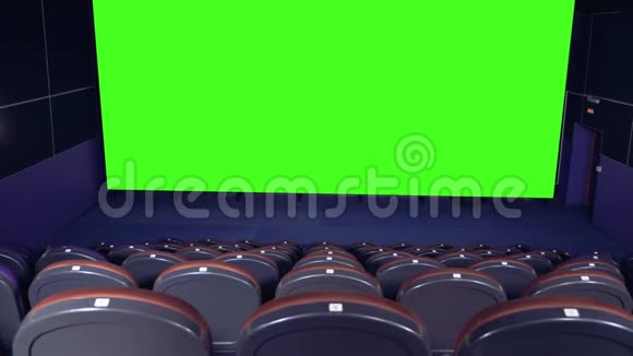 空影院大厅带绿屏背景的空白影院画面视频的预览图