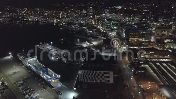 新西兰惠灵顿夜间空中拍摄4k视频的预览图