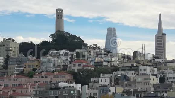 旧金山市中心的摩天大楼背景视频的预览图