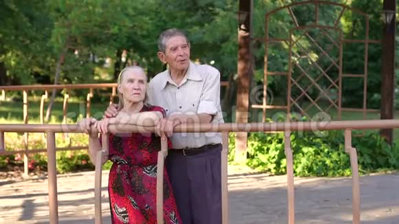 公园凉亭老年祖父母肖像视频的预览图