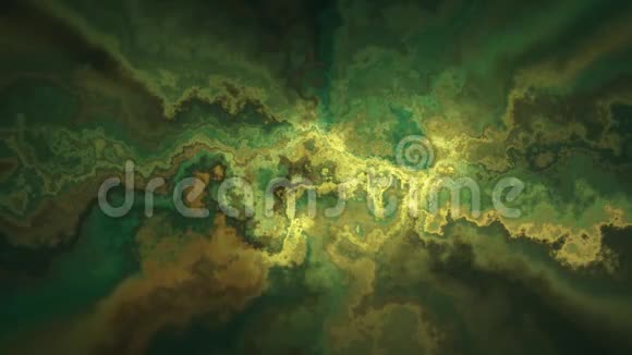 自然美丽的大理石湍流图案绿色黄色纹理动画背景视频的预览图