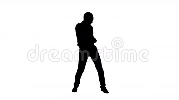剪影快乐男人表演舞蹈视频的预览图
