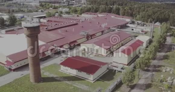 Sausage生产工厂的鸟瞰图视频的预览图