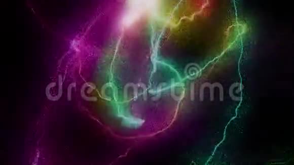 五颜六色的粒子光条纹银河循环视频的预览图