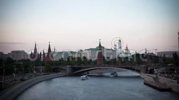 莫斯科俄罗斯街景延时摄影空中摄影视频的预览图