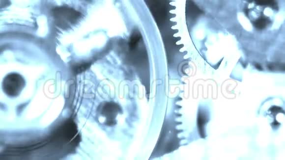 幽灵全息旧秒表时钟齿轮机构拾取旋转机视频的预览图