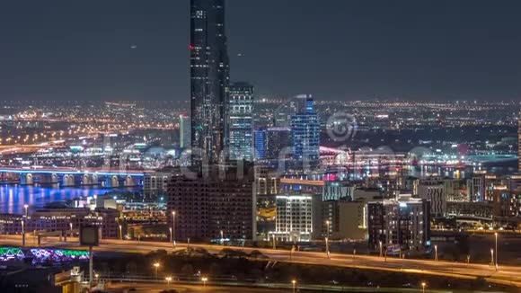 迪拜城市的夜间节奏视频的预览图
