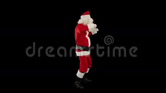 圣诞老人与黑人跳舞舞蹈3股票片段视频的预览图