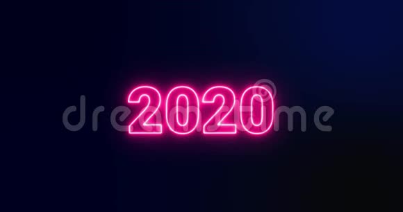动画2020粉红霓虹灯标志视频的预览图