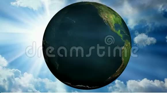 地球旋转3D渲染视频视频的预览图