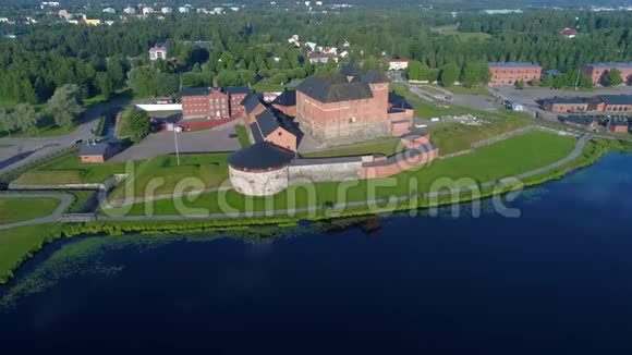 观哈梅因林纳市古要塞芬兰空中录像视频的预览图
