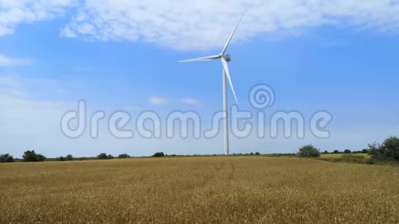 乌克兰一个麦田的风车节能理念视频的预览图