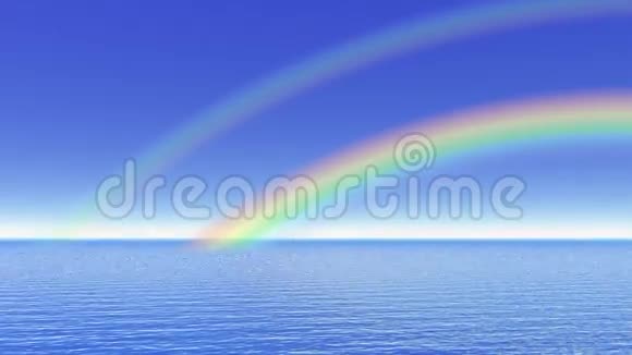 彩虹在海洋三维渲染视频的预览图