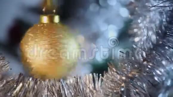 圣诞节和新年装饰摘要模糊的博克假日背景眨巴一下加兰视频的预览图