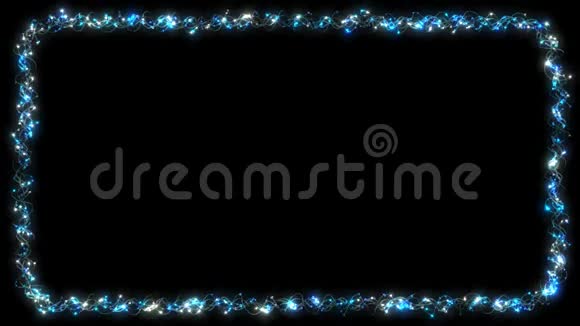 圣诞灯架闪烁点花环蓝色视频的预览图