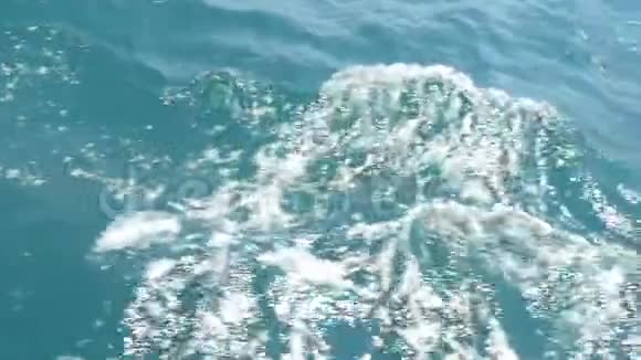在阳光明媚的夏日波光粼粼的新鲜波浪水在缓慢的运动中闪闪发光视频的预览图