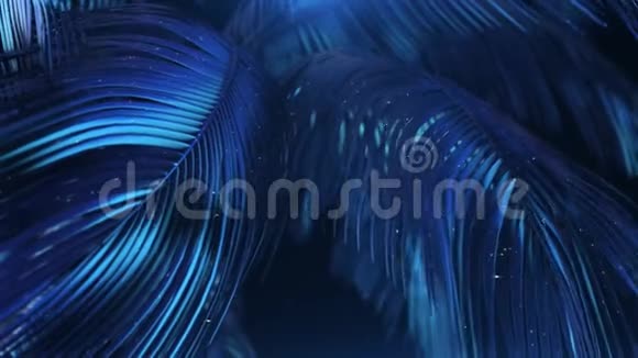 蓝紫的抽象手掌闪闪发光视频的预览图