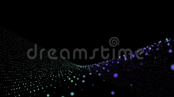 背景粒子图案辉光粒子在黑色背景上运动抽象点视频的预览图