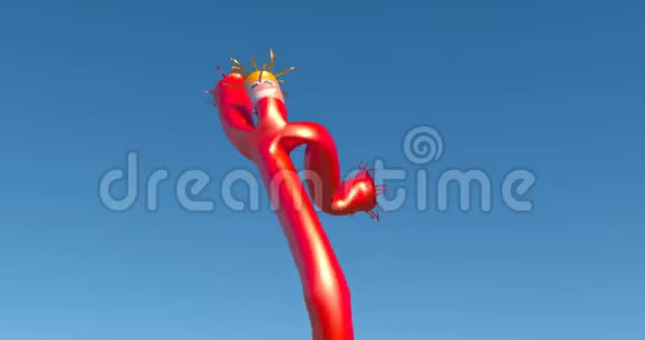 红色古怪挥舞充气臂的吹管人视频的预览图