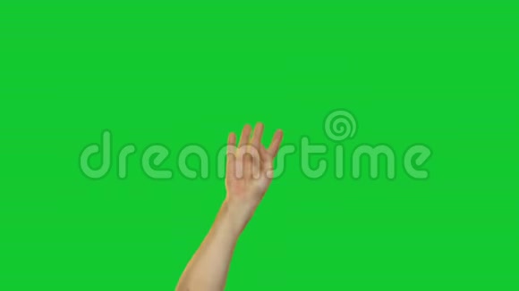 绿色背景上的男性fico手势视频的预览图