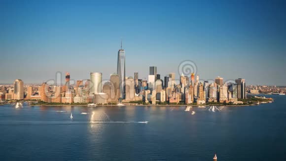 纽约曼哈顿岛日落时间推移视频的预览图