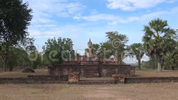 佛寺遗址梅川泰国Sukhothai视频的预览图