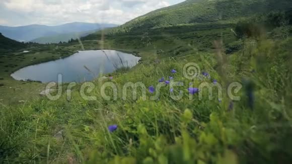喀尔巴阡山脉中山湖的美丽极远镜头视频的预览图