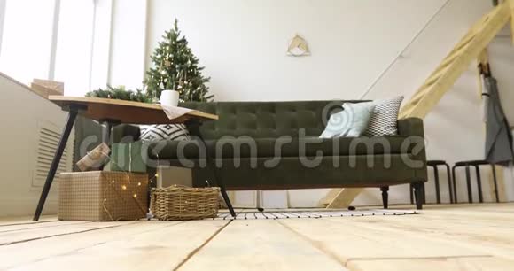 圣诞节装饰的舒适房间视频的预览图