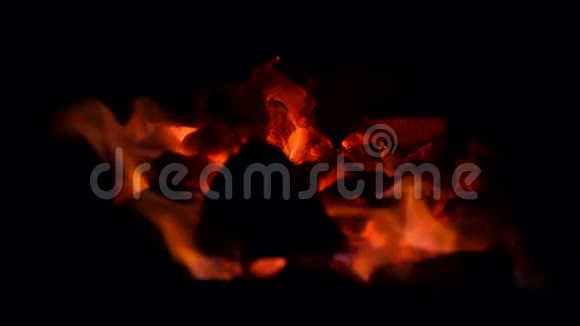 燃烧的炭火特写视频的预览图