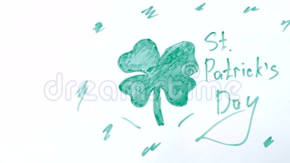 圣帕特里克节的风格三叶草视频的预览图