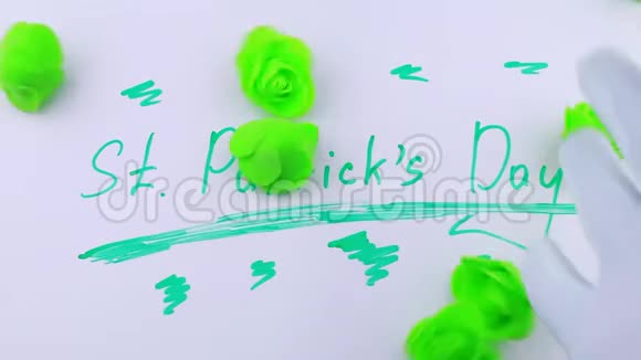 绿色小花圣帕特里克节视频的预览图