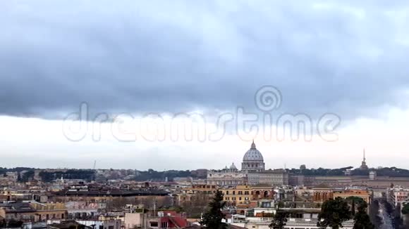 在罗马黎明波波洛广场全景意大利视频的预览图