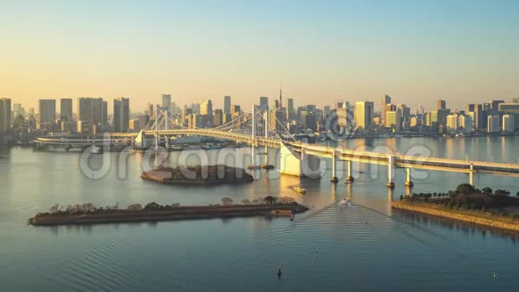 日本东京的东京湾城市天际线时间间隔录像视频的预览图