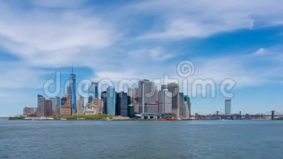 曼哈顿下城天际线4k超移视频视频的预览图