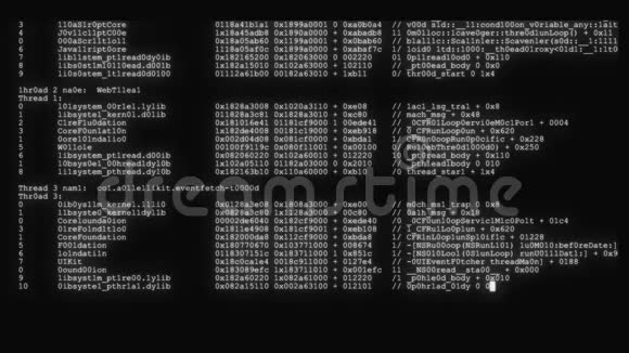 加密快速长时间滚动编程安全黑客代码数据流在黑白显示新质量视频的预览图