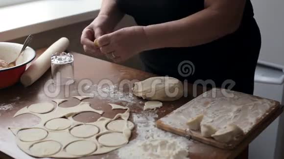 女人做饺子模特视频的预览图