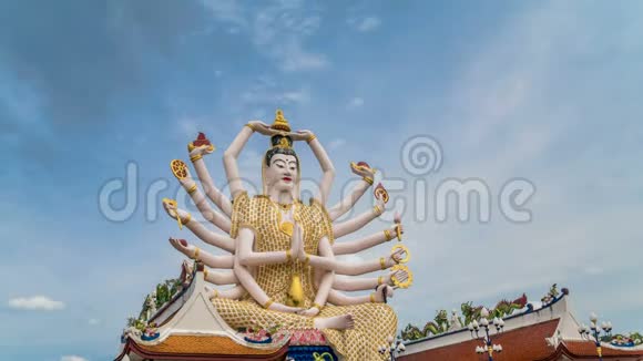 普莱莱姆寺关阴雕像的时间推移该岛的主要象征和流行地标旅游业和旅游业视频的预览图