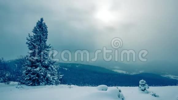 8K强烈的冬季暴风雪视频的预览图