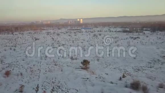 在冬季飞行的无人机上视频的预览图