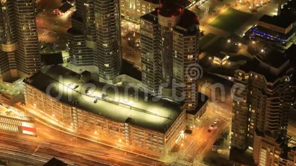加拿大多伦多夜间4K空中延时场景视频的预览图