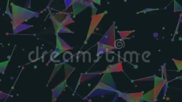 RGB维微宇宙不同事件和项目的抽象丛背景无缝环视频的预览图