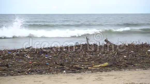 污染概念人们在海滩上的垃圾问题视频的预览图