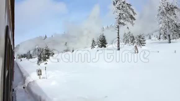 温特里风景的蒸汽火车视频的预览图